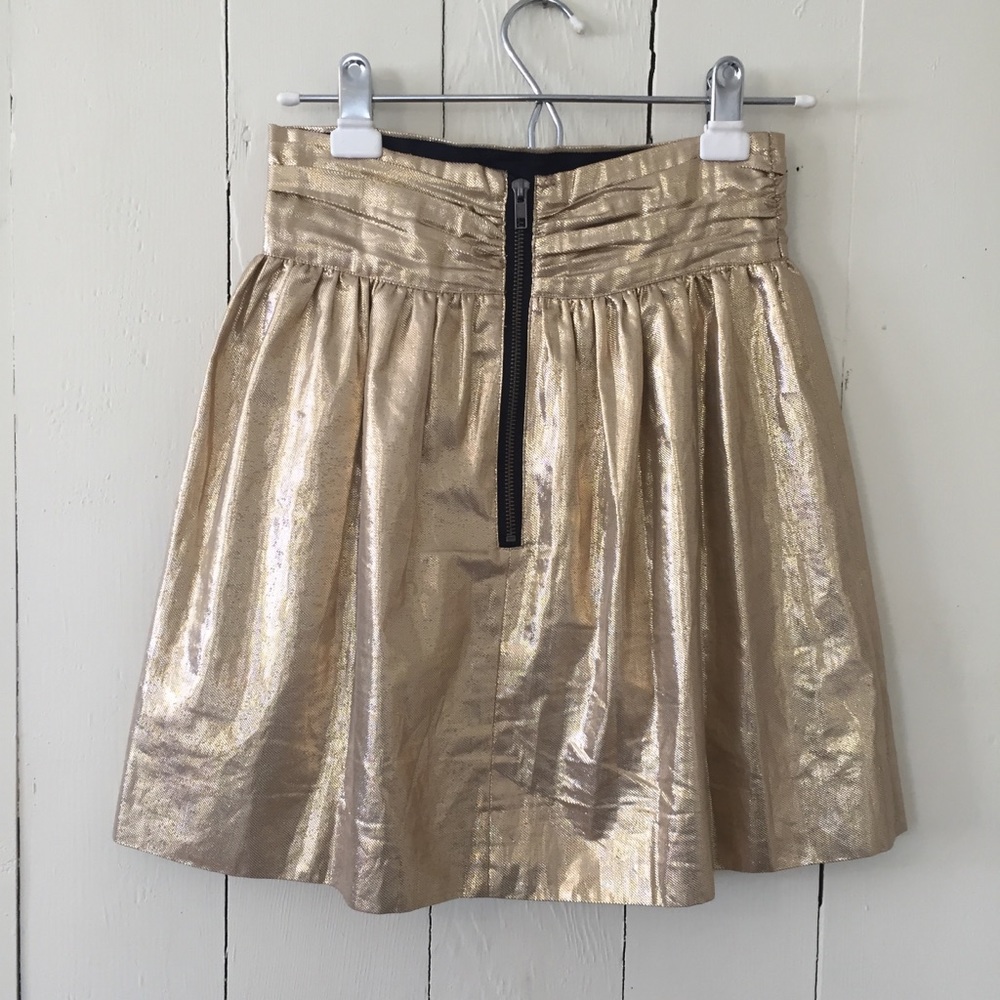 Elizabeth and James metallic Gold skirt XS - Picture 2 of 4